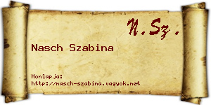 Nasch Szabina névjegykártya